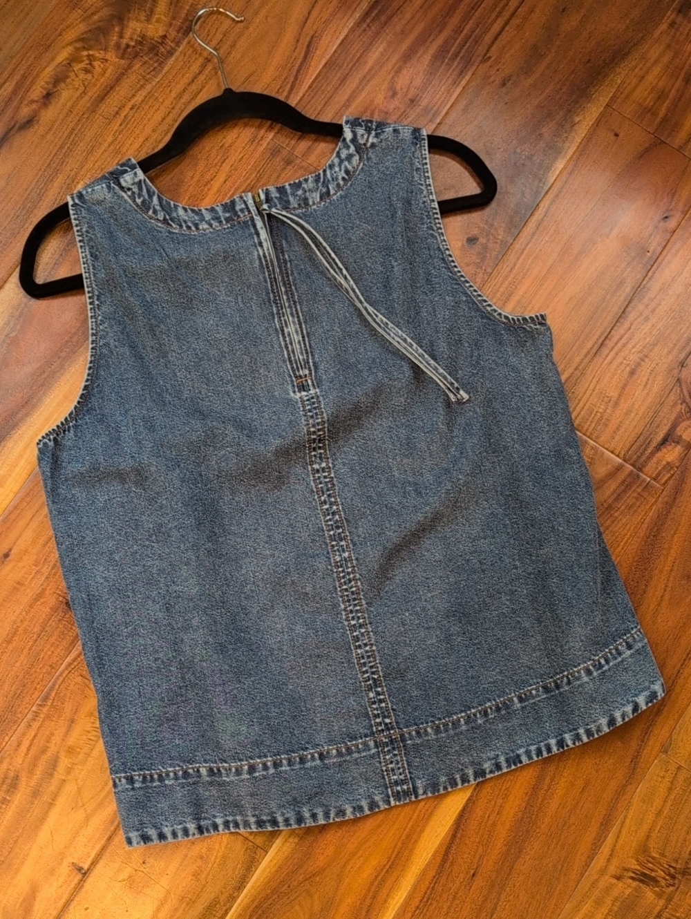 Women's Denim Tank Top - Blue - Picture 3 of 3